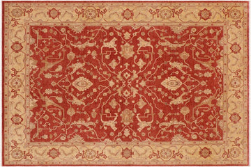 handmade Traditional Kafkaz Chobi Ziegler Red Beige Hand Knotted RECTANGLE 100% WOOL area rug 9 x 11